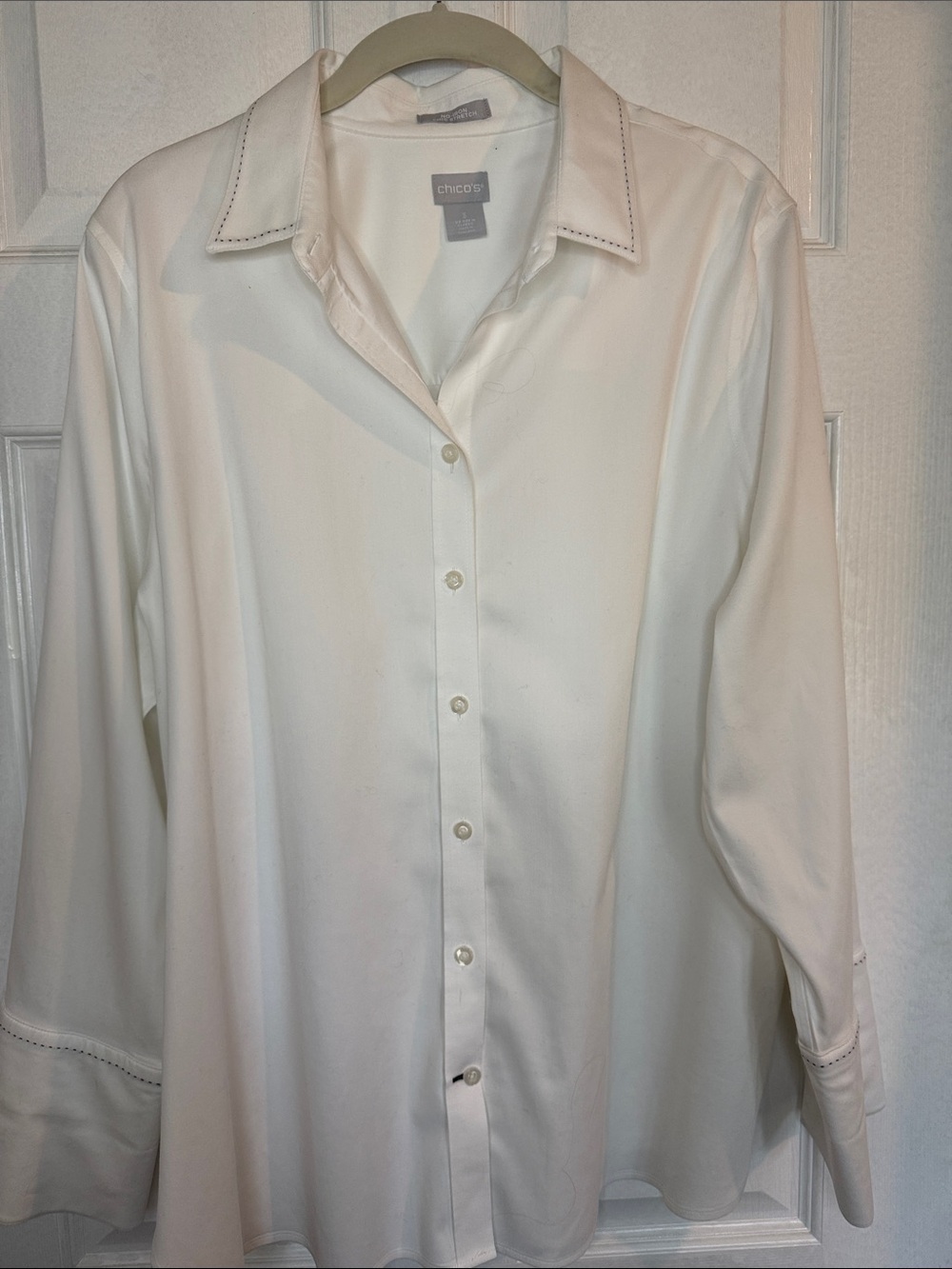 Chico's Women’s White Button-Front Dress Shirt  - XL/16